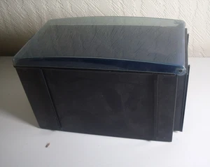 vintage CD Rack storage hanging standing interlocking lid/cover 15 slots black - Photo 1/8