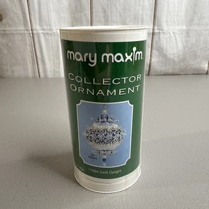 Vintage Mary Maxim Christmas Ornament Beaded & Sequins Kit Blue - Picture 1 of 3