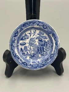 Antique 19th c. Blue Willow Small Miniature Plate 3 1/4'' - Picture 1 of 5