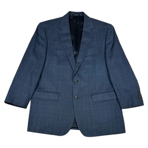 Ralph Lauren Sport Coat Blazer Jacket Silk Wool Mens 42R Windowpane Herringbone - Picture 1 of 12