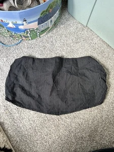 Asos ONLY navy pinstripe bandeau strapless party crop top backless - Picture 1 of 6