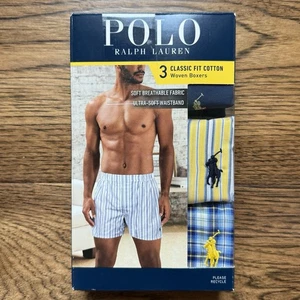 Polo Ralph Lauren 3 Pack Woven Boxer Shorts Men’s Size Medium Classic Fit Cotton - Picture 1 of 5