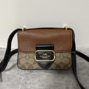 COACH Shoulder Bag Brown Black - Picture 1 of 9