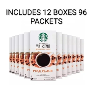 Starbucks via Instant Coffee Med Roast 96 Päckchen Pike Place Arabica 12 Boxen - Bild 1 von 2