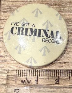 ARTHUR BAKER CRIMINAL RECORDS PINBACK TOUR VINTAGE PROMO BADGE BUTTON PUNK - Picture 1 of 2