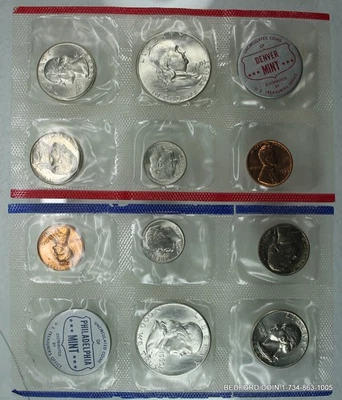 1960 P & D SILVER U.S. MINT SET - NO ENVELOPE -  1c 5c 10c 25c 50c  (BC1) - Image 1 of 2