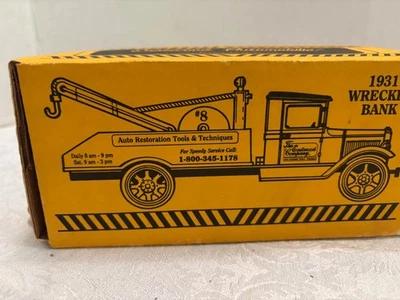 Wrecker Bank 1931 diecast ERTL 1991 9423UA juguete publicitario Eastwood Company Foto 1 de 4