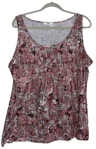 Zeagoo Top Donna XXL Rosa Beige Multicolore Floreale Senza Maniche Scollo a Scoop Leggi! - Foto 1 di 8