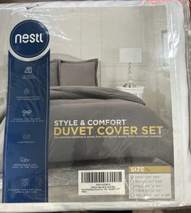 Nestl White Duvet Cover King Size Soft Double Brushed King Duvet Cover Set White - Picture 1 of 3