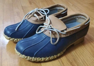Botas LL Bean para mujer de goma sin usar, en caja, pato bajas tostadas azul marino 175067 talla 10 M - Imagen 1 de 9