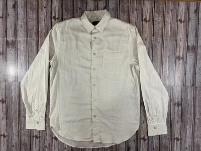 RAG & BONE striped classic fit beach Shirt size M color Ivory NWT made in USA - Image 1 of 4