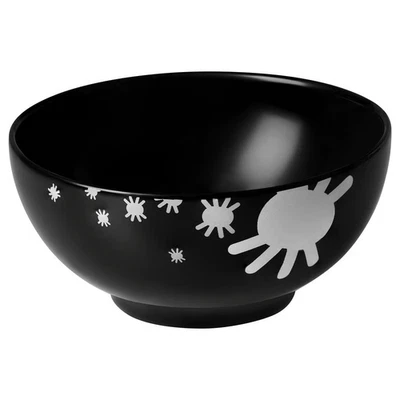 IKEA KUSTFYR Serving Bowl, Black/Spider White, 5" (306.173.60) NEW - Image 1 of 2
