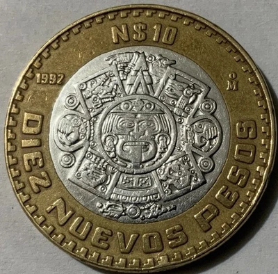 1992 Mexico 10 Nuevos Pesos Silver KM-553 - Image 1 of 2