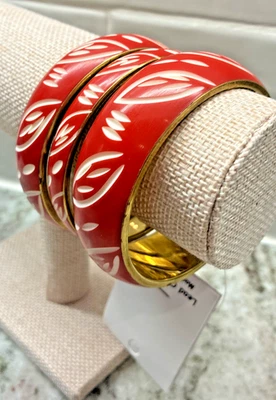 Lote de 3 pulseras brazalete de oro rojo y blanco navideño-Fantasía de La Moda India L1 Foto 1 de 4