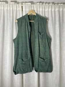 Fabinda 100% Cotton Men’s Green Natural Dyed Vest Size XL - Picture 1 of 12