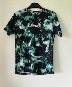 Boys Sonneti By JD Sports 12-13 Years Black/Green/White Silky T-shirt - Picture 1 of 5
