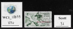 WC1_18899. AEGEAN GENERAL ISSUES. 25 cent 1934 SOCCER WORLD CUP set. Sc.32. Used - Picture 1 of 1