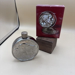 VINTAGE Avon Buffalo Nickel Decanter Wild Country Aftershave with Box - Full - Picture 1 of 7