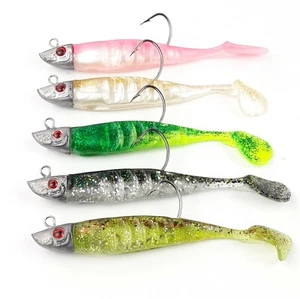 5er-Set JIGGING SHAD Jig Blei Kopf Gummifisch Hecht Zander Barsch Spin Köder - Bild 1 von 2