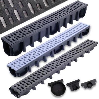 Entwässerungsrinne PP Bodenrinne | Ablaufrinne Terrassenrinne 1-10m bis 1,5t A15 - Bild 1 von 4