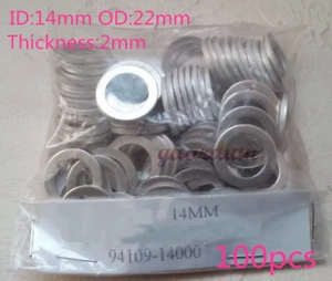 100PCS FOR HONDA/ ACURA 14MM OIL DRAIN PLUG CRUSH WASHER GASKETS 94109-14000 - Bild 1 von 8