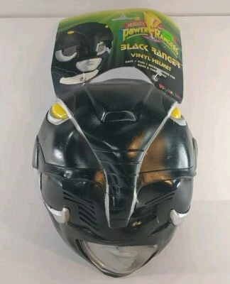 Disguise Inc. 1995 VTG Saban Mighty Morphin Power Rangers Black Vinyl Helmet  - Image 1 of 4
