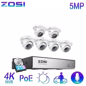 ZOSI H.265+ 8 Channel 8MP 4K PoE Security Camera System Outdoor Indoor 2TB HDD - Picture 1 of 8