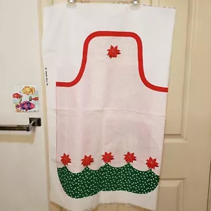 Springs Mills Christmas Apron Fabric Panel Poinsettia and Pear Tree Holiday 5672 - Picture 1 of 11
