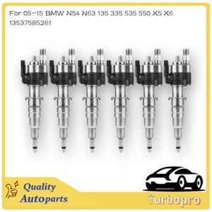 6pcs Fuel Injectors 13537585261 For 05-15 BMW N54 N63 135 335 535 550 X5 X6 - Foto 1 di 6