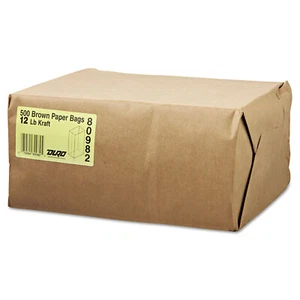 General #12 Paper Grocery Bag 40lb Kraft Standard 7 1/16 x 4 1/2 x 13 3/4 500 - Picture 1 of 1