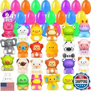 24 PCS Easter Eggs Prefilled Slow Rising Squishy Toys, Kawaii Stress Reliever - Picture 1 of 5