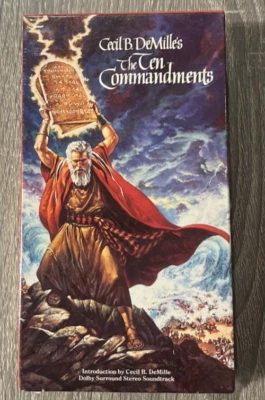 1990 Ten Commandments VHS 2 Tape Set, NEW Sealed Foto 1 de 4