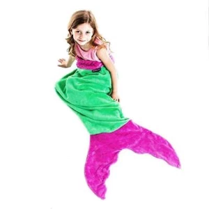 Blankie Tails The Original Mermaid Tail Blanket (Youth Size), Green/Pink - Picture 1 of 5