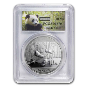China 1 oz Silver Panda MS-70 PCGS (Random Year) - Picture 1 of 3