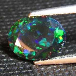 Opale nero naturale 2,12 ct cottura 12x9,3 mm taglio ovale gemma sfusa dall'Etiopia VDO - Foto 1 di 5