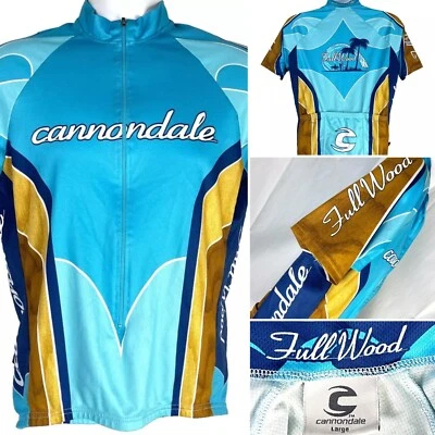 Cannondale Full Wood Mens Cycling Jersey Zip size Large Chrono XC Biking USA - Image 1 of 4