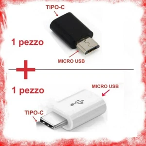 coppia ADATTATORI DA TYPE C TIPO 3.1 FEMMINA A MICRO USB MASCHIO + inverso - Foto 1 di 4