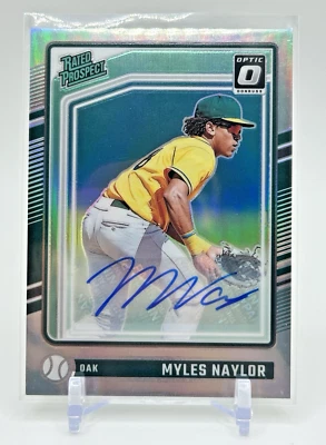 2024 Donruss Optic Myles Naylor Rated Prospect #196 Oakland A's - Image 1 of 2