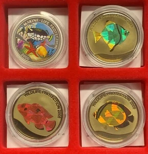 Marine Life Protection Congo Congo 5 + 10 francos moneda color PP parte 3 SELECCIÓN - Imagen 1 de 17