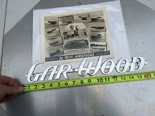 Vintage GAR WOOD Industries Detroit Metal Chrome BOAT EMBLEM Photo RACE BOATS