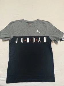 JORDAN DARK GRAY & BLACK JUMPMAN COLORBLOCK TEE T-SHIRT SIZE XL #956445-GEH FRSH - Picture 1 of 7