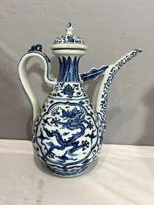 Chinese Blue and White Porcelain Teapot With Mark M3981 - Picture 1 of 6