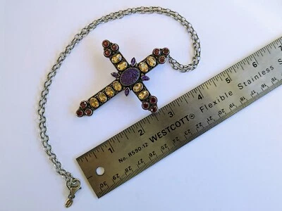 NICKY BUTLER Sterling Silver Druzy/Gemstone Cross Pendant LIMITED EDITION 6/150 - Image 1 of 4