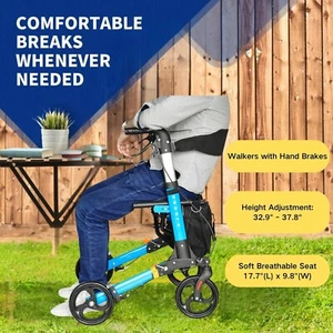 Foldable Rollator Walking Frame Mobility Walker Wheels Aid Elderly Disability AU - Picture 1 of 10