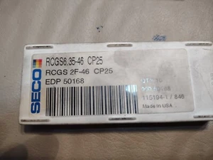 Seco RCGS 2F-46 883 Carbide Profiling Insert, 7 Pieces - Picture 1 of 2