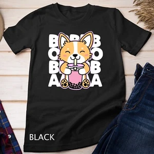 Camiseta Kawaii Boba Linda Anime Perro Corgi Kawaii Té Bebida Oscura Unisex - Imagen 1 de 17