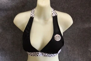 BIKINI OBERTEIL TRIANGEL GRÖSSE S (36 - 38) SCHWARZ BUND WEISS SCHWARZ GEPUNKTET - Bild 1 von 1