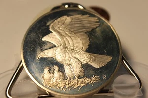 1971 Frankin Mint 2,15 Unzen Sterling Silber Münze Bold Eagle Medaille - Bild 1 von 7