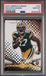 2014 Topps Platinum DAVANTE ADAMS X-Fractor Prizm Rookie Card #107 RC PSA 10 - Picture 1 of 4