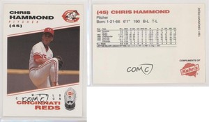 1991 Kahn's Cincinnati Reds Chris Hammond #45